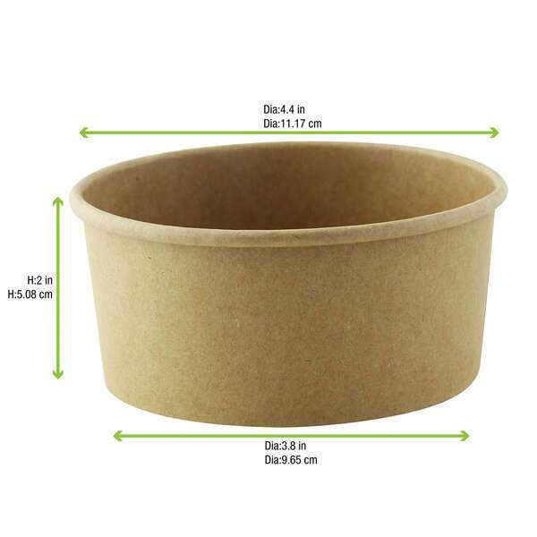 PacknWood 210DELIK12K, 12 Oz 4.49-Inch Deli Kraft Container, 500/CS