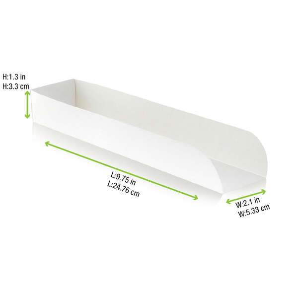 PacknWood 210DOG, 9.75x2.1x1.3-Inch White Hot Dog Tray, 1000/CS