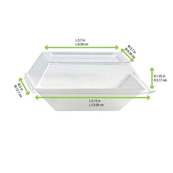 PacknWood 210ECODL1414, 3.7x3.7x1.2-Inch Clear PET Lid for 210ECOD1414, 100/CS