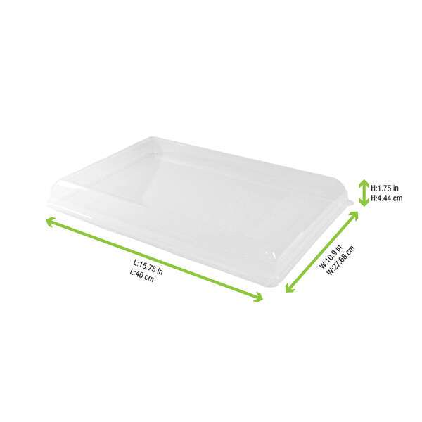 PacknWood 210ECODL4229, 15.75x10.9x1.75-Inch Clear PET Lid for 210ECOD4029, 25/CS