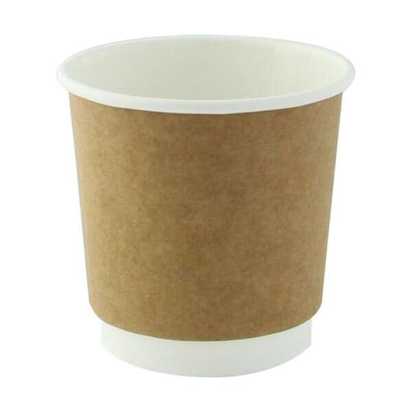 PacknWood 210GCDW4K, 4 Oz Double Wall Kraft Compostable Paper Cup, 1000/CS