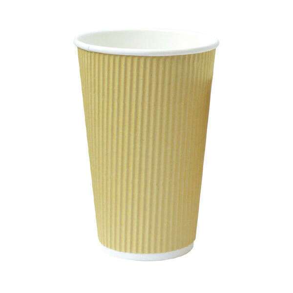 PacknWood 210GCR20BG, 20 Oz Rippled Beige Cup, 500/CS