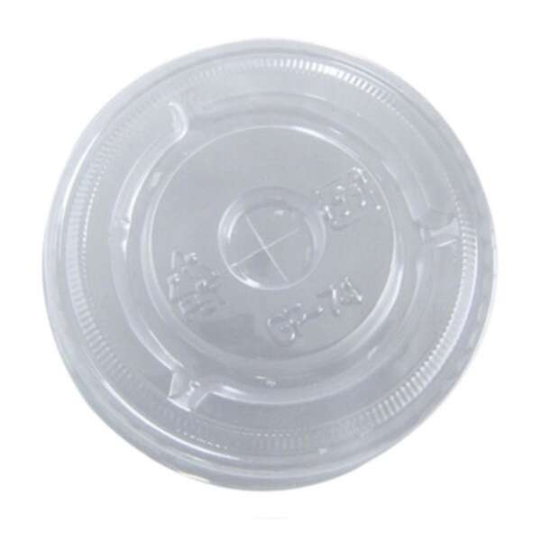 PacknWood 210GKL74X, 3-inch Dia Clear PET Flat Lid With Hole for 210POC81N & 210POB80 Cups, 1000/CS
