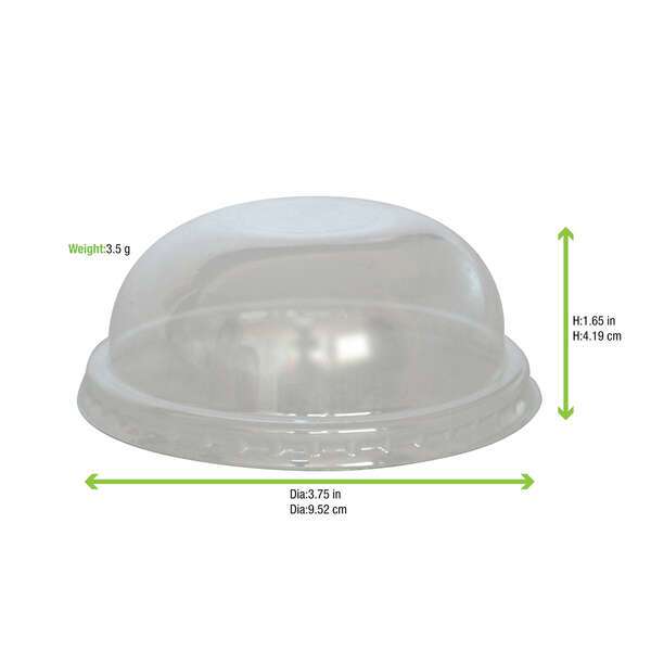 PacknWood 210GKL90D, 3.5-inch Clear PET Dome Lid for 210POC181N & 210GPU12 Cups, 1000/CS