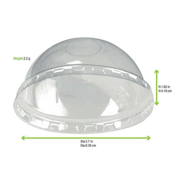 PacknWood 210GKL90DX, 3.5-inch Clear PET Dome Lid With Hole for 210POB181 & 210POC320N Cups, 1000/CS