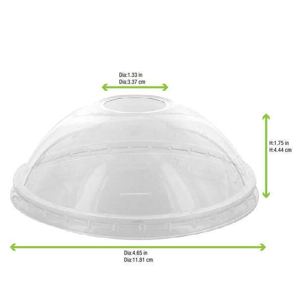 PacknWood 210GKLDZ114, 3-inch Clear PET Dome Lid, 500/CS