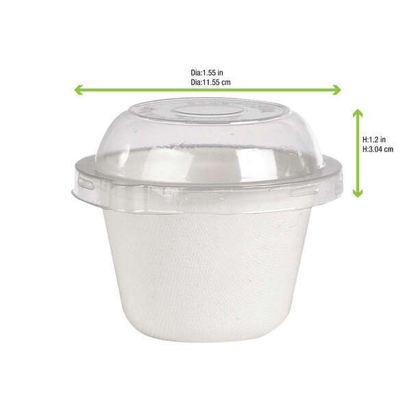 PacknWood 210GPU351L, 4.5-inch Clear PET Lid for 210GPU350 & 210GPU500 Bowls, 500/CS