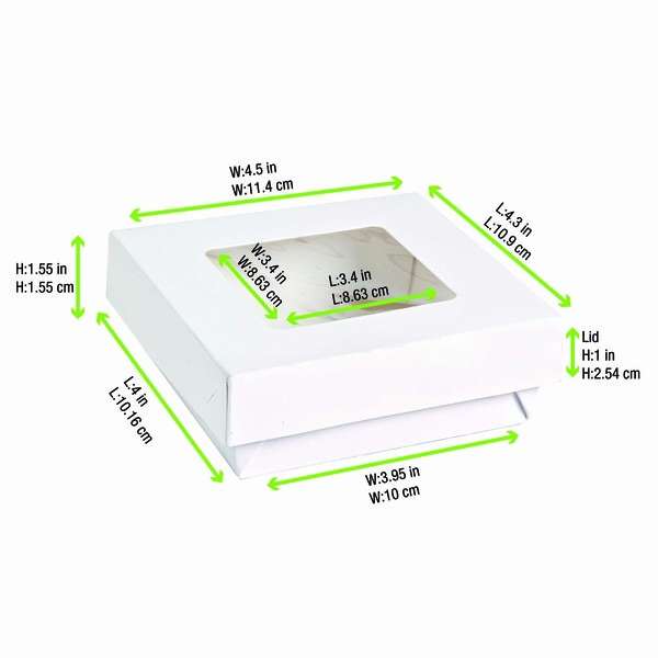 PacknWood 210KRAYWH115, 12 Oz White Kray Boxes with PET Window Lid, 250/CS