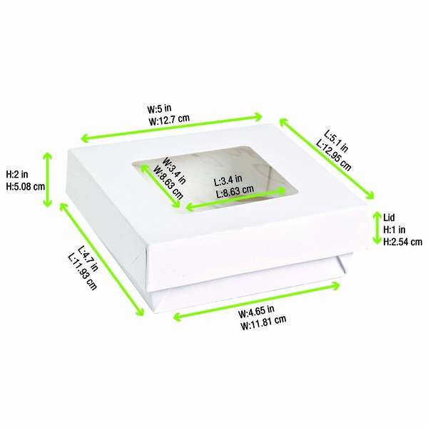 PacknWood 210KRAYWH135, 22 Oz White Kray Boxes with PET Window Lid, 250/CS