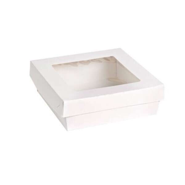 PacknWood 210KRAYWH155, 34 Oz White Kray Boxes with PET Window Lid, 250/CS