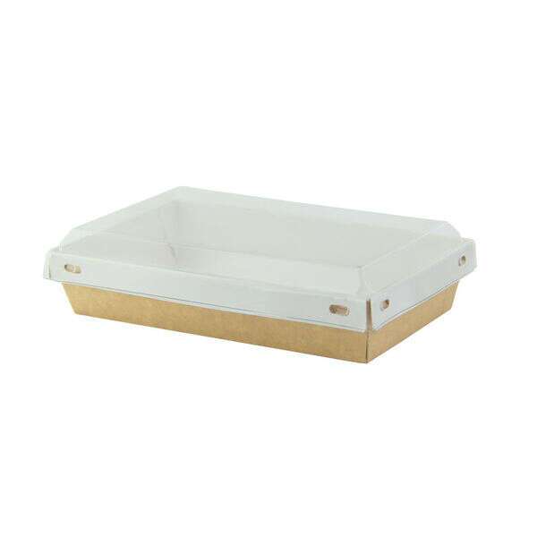 PacknWood 210KVIEW500, 16 Oz Laminated Kraft Box with Clear PET Lid, 100/PK