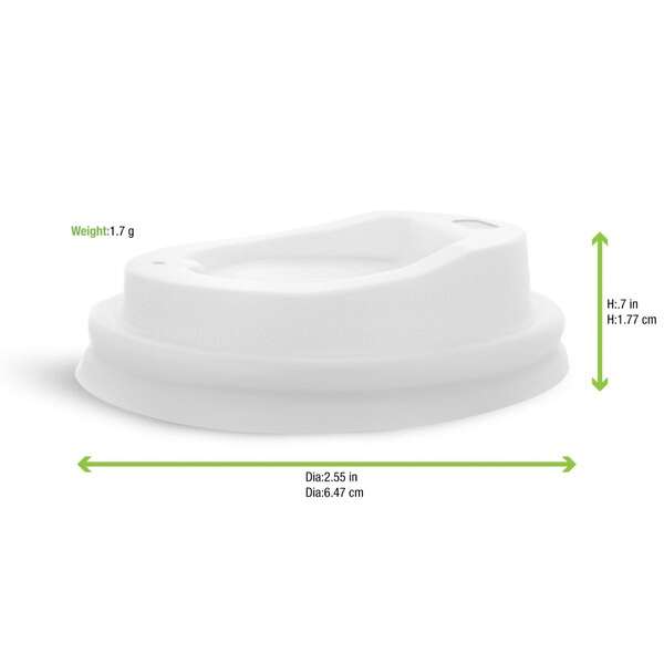 PacknWood 210LGDW4, 2.5-inch Compostable Coffee Lid for 4 Oz Cups, 1000/CS