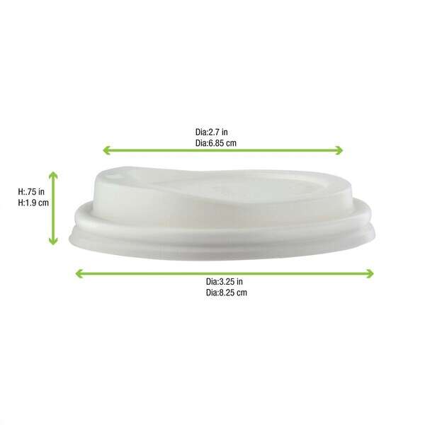 PacknWood 210LGDW8, 8 Oz Compostable Coffee Lid for 8 Oz Cups, 1000/CS