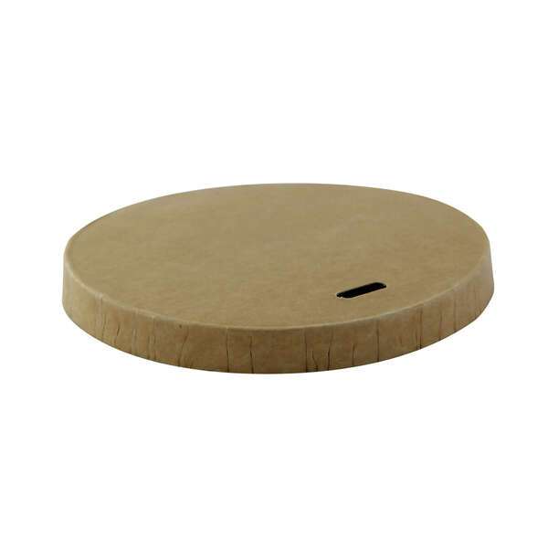 PacknWood 210LPAP90K, 3.5-inch Kraft Paper Coffee Lid for 10-20 Oz Cups, 1000/CS