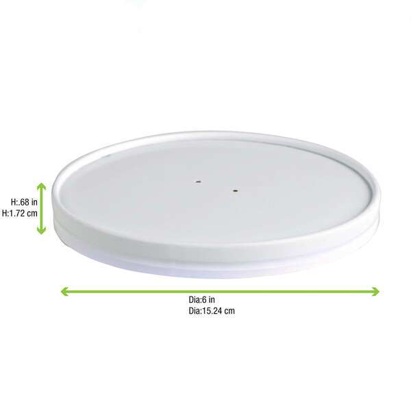 PacknWood 210LSOUP156W, 6-inch Vented Paper Lid for 210PC Series Containers, 360/CS