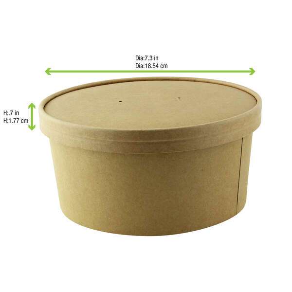 PacknWood 210LSOUP185K, 7-inch Matching Kraft Lids For: 210PC1550K, 360/CS
