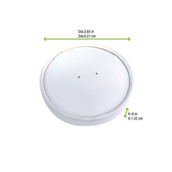 PacknWood 210LSOUP90W, 3.5-inch Vented Paper Lid for 210SOUP8 & 210SOUPK8K Containers, 500/CS