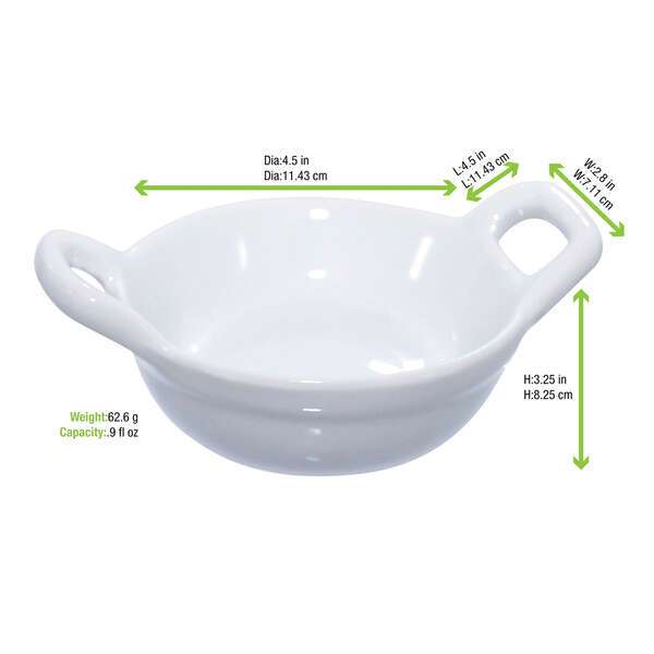 PacknWood 210MBPCOTTE, 1 Oz Mini Porcelain Casserole Dish, 24/PK