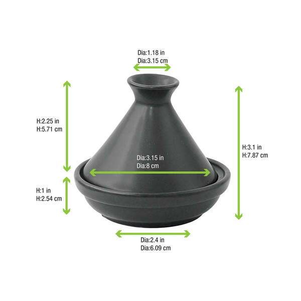 PacknWood 210MBPTAJN, 3 Oz Black Mini Tajine, 24/PK
