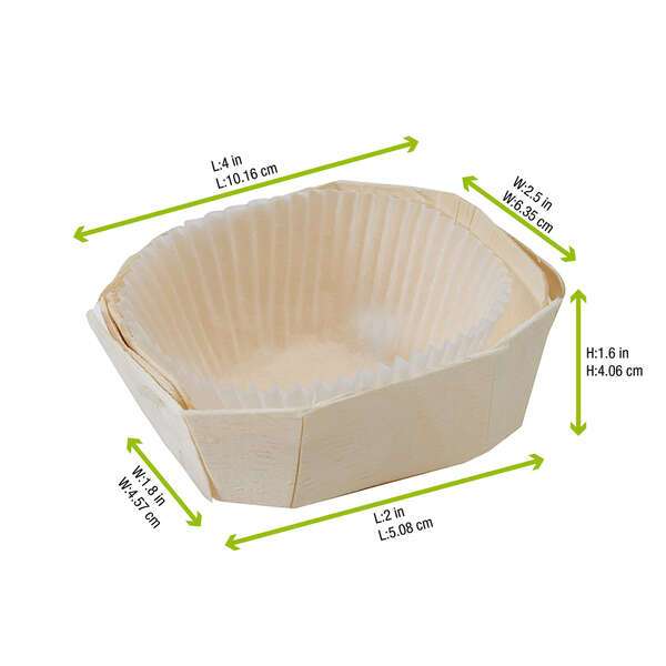 PacknWood 210NBAKE107, 4 Oz Lovely Wooden Baking Mold, 300/CS