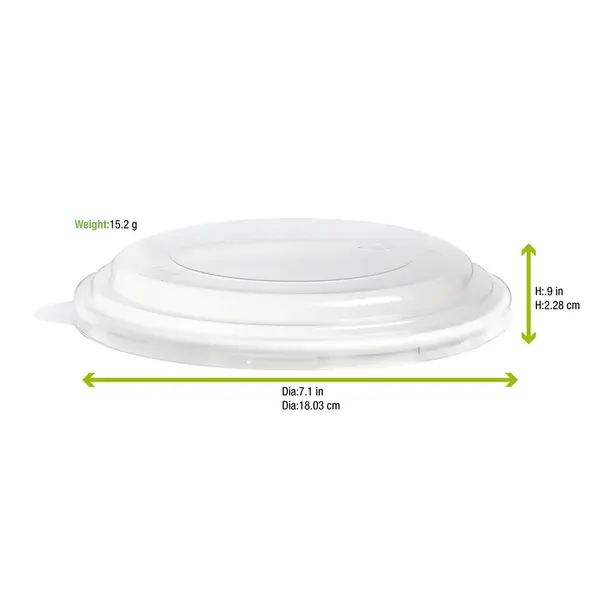 PacknWood 210PCL1501L, 7-inch Clear PET Lid for 210PC1550K & 210PCPLA1500, 360/CS