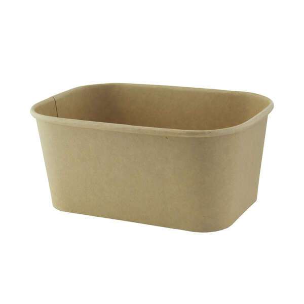 PacknWood 210PCREC1000, 32 Oz Rectangular Kraft Meal Box with Lamination, 200/CS