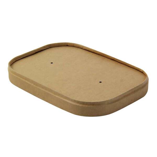 PacknWood 210PCRLK, 7-inch Rectangular Kraft Lid with Lamination for 210PCREC Series, 200/CS