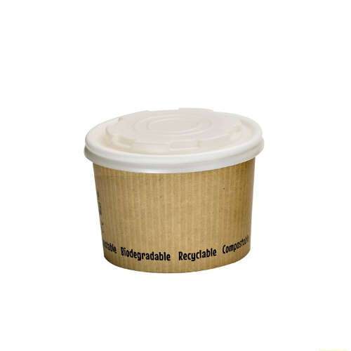 PacknWood 210PLAS8, 8 Oz, Compostable Kraft Ripple Soup Cup (Lids are sold separately), 500/CS