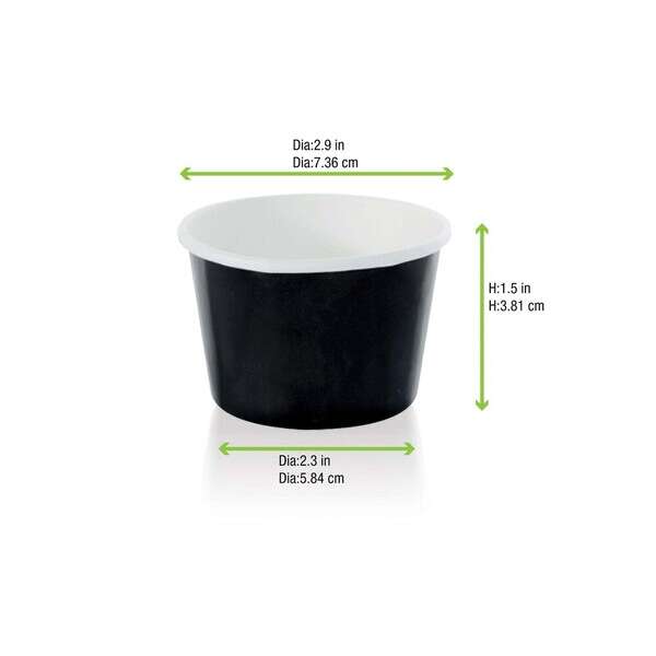 PacknWood 210POC81N, 3 Oz Black Paper Cup, 1000/CS