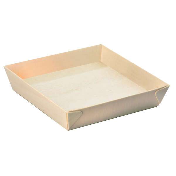 PacknWood 210SAMBQ170, 28 Oz Square "Samurai" Wooden Tray, 100/PK