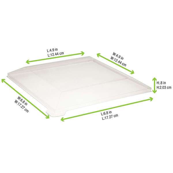 PacknWood 210SAMLT170, 6.8-inch Clear PET Lid for 210SAMBQ170, 100/PK