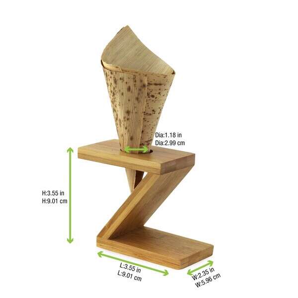 PacknWood 210SBAM1Z, 3.5-inch Single Bamboo Cone Holder Z Shaped, 10/PK