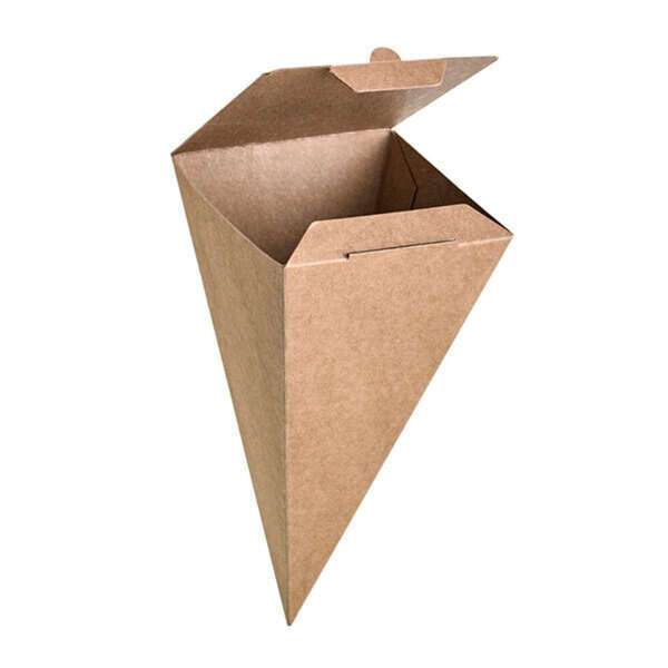 PacknWood 210SCONEKR, 18 Oz Closeable Kraft Snack Cone, 400/CS