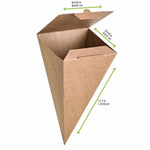 PacknWood 210SCONEKR, 18 Oz Closeable Kraft Snack Cone, 400/CS