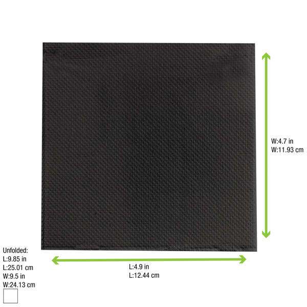 PacknWood 210SMP2121N, 8x8-inch Point to Point Black Tissue Napkin, 4000/CS