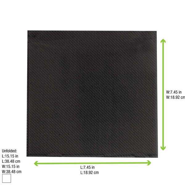 PacknWood 210SMP4040N2, 15x15-inch Point to Point Black Tissue Napkin, 1800/CS