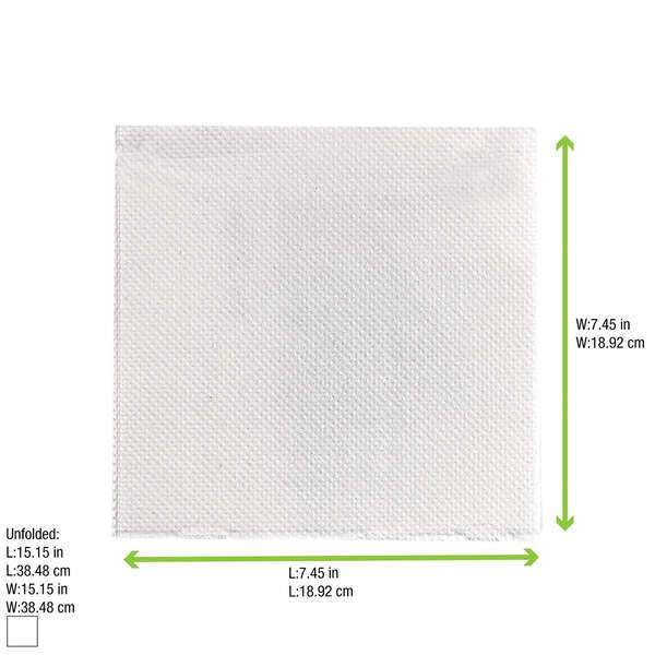 PacknWood 210SMP4040W, 15x15-inch Point to Point White Tissue Napkin, 1800/CS