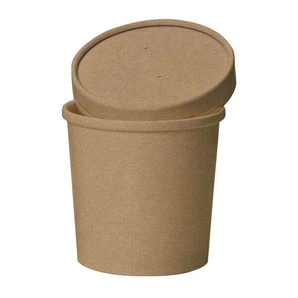 PacknWood 210SOUPCOK16, 16 Oz Brown Kraft Soup Cup with Kraft Lid Included, 500/CS