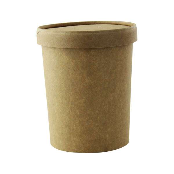 PacknWood 210SOUPCOK25, 18 Oz Brown Kraft Soup Cup with Kraft Lid Included, 250/CS