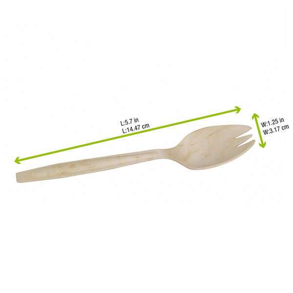 PacknWood 210SPKB, 5.7-inch Unwrapped Wooden Spork, 2000/CS