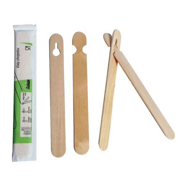 PacknWood 210STIX15, 6-inch Easy Wooden Chopsticks Wrapped by Pair, 1000/CS