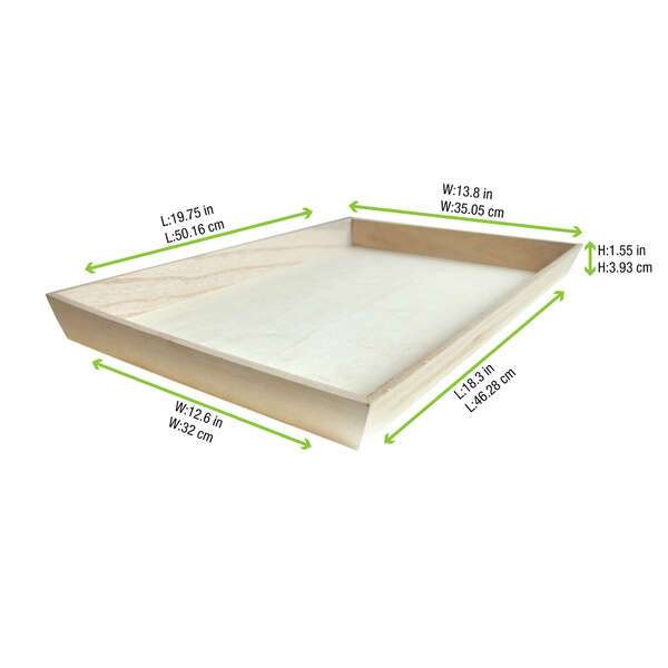 PacknWood 210WOODTRAY45, 19.7-inch Heavy Duty Wooden Tray, 10/PK