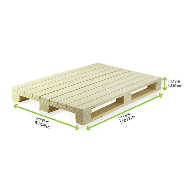 PacknWood 210WP3020, 11.8-inch Serving Wood Pallet, 16/PK
