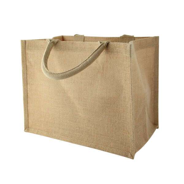 PacknWood 294BAGJU3220, 12.6-inch Natural Carrier Jute Bag with Handle, 30/PK