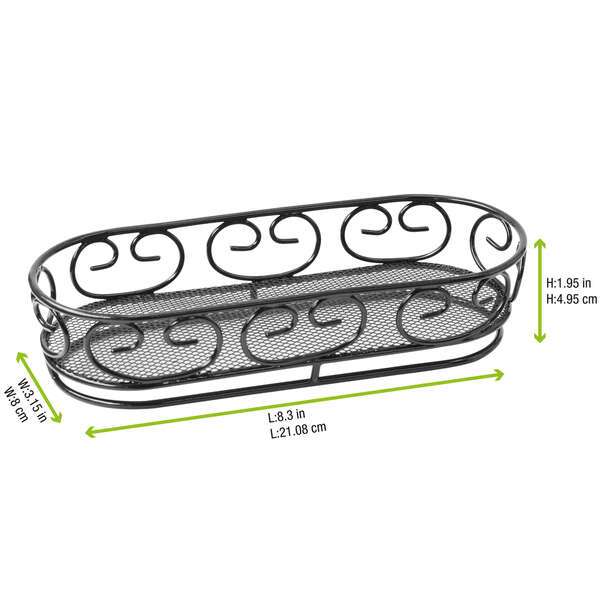 PacknWood 294BASKO23, 9-inch Black Steel Bread Basket, 6/PK