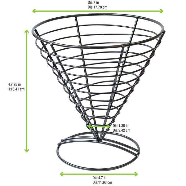 PacknWood 294CONE18, 8-inch Black Metal Cone Holder, 6/PK
