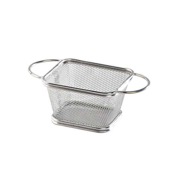 PacknWood 294PANDA105, 12 Oz Mini Rectangular Stainless Steel Fryer Basket, 6/PK
