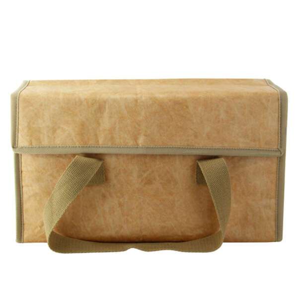 PacknWood 294REUPBG35, 14-inch Reusable Paper Insulated Meal Bag with Handle, 12/PK