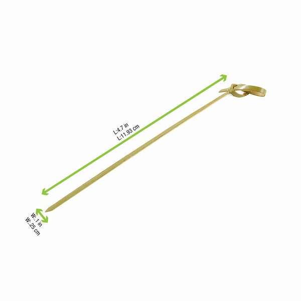 PacknWood 8NPBBBCL106B, 4-inch Bamboo Looped Skewers, 600/CS