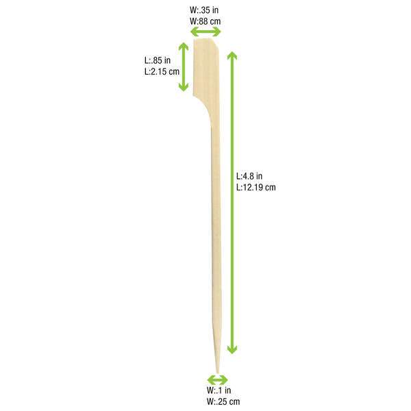 PacknWood 8NPBBTG121, 4.7-inch Bamboo Paddle Picks, 1200/CS